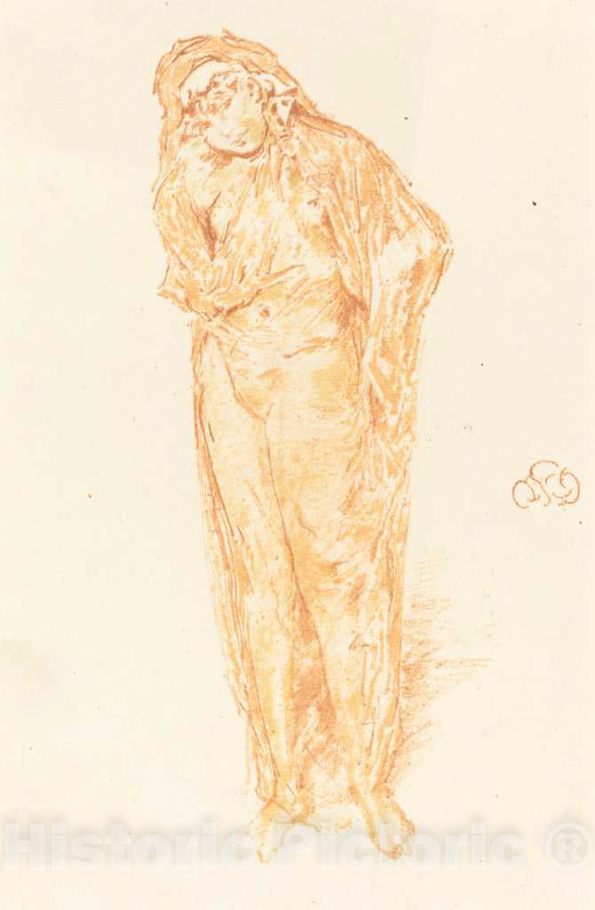 Art Print : James McNeill Whistler, Draped Figure, Standing, 1891 - Vintage Wall Art