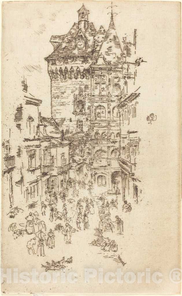 Art Print : James McNeill Whistler, Hotel de Ville, Loches, 1888 - Vintage Wall Art