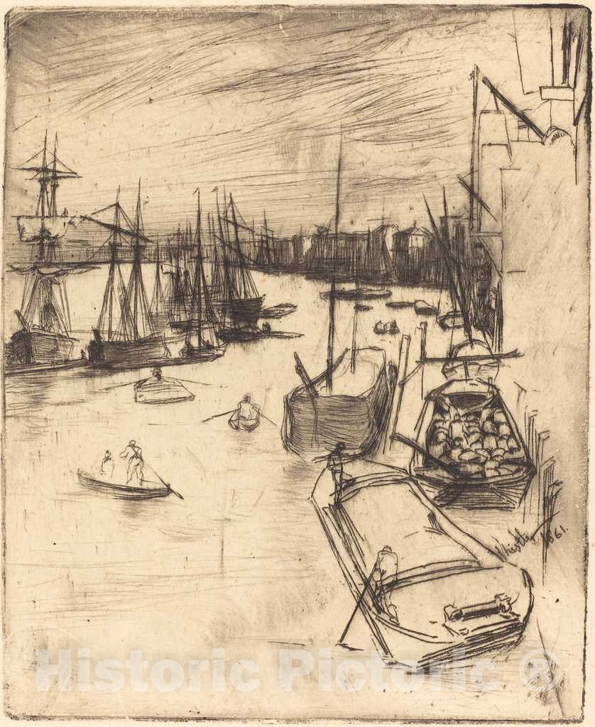 Art Print : James McNeill Whistler, Little Wapping, 1861 - Vintage Wall Art