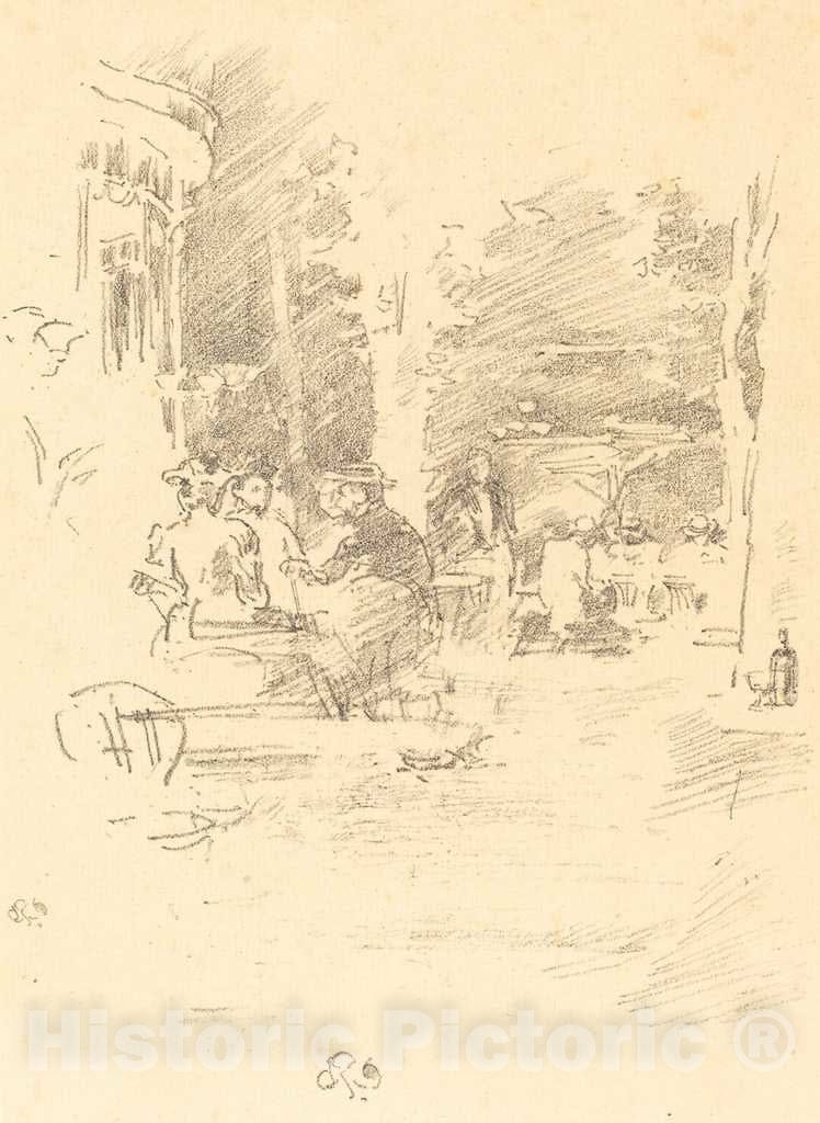 Art Print : James McNeill Whistler, The Little CafÃ© au Bois, 1894 - Vintage Wall Art