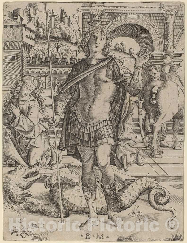 Art Print : Benedetto Montagna, Saint George, c. 1506 - Vintage Wall Art
