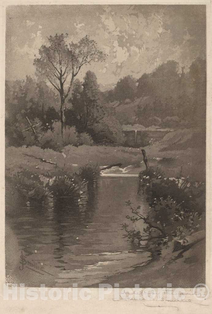 Art Print : Smillie, an Old Dam Near Montrose, 1891 - Vintage Wall Art