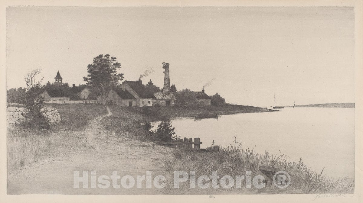 Art Print : O. Anderson, Untitled (Coastal Scene), 1891 - Vintage Wall Art