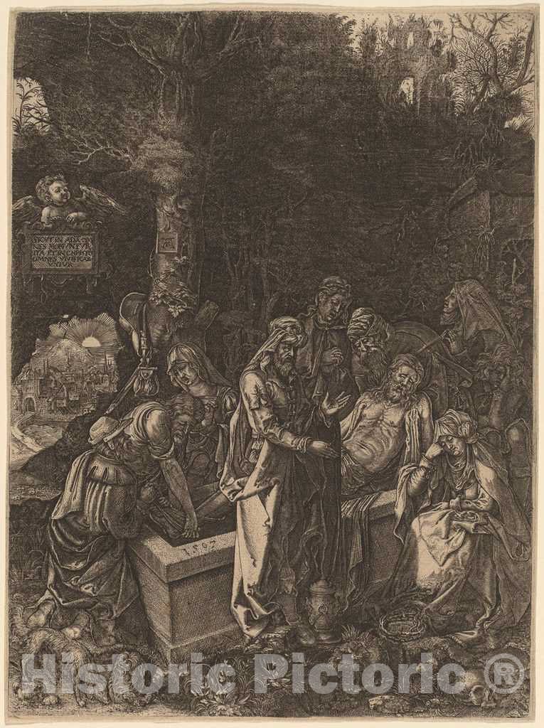 Art Print : The Entombment, 17th Century - Vintage Wall Art