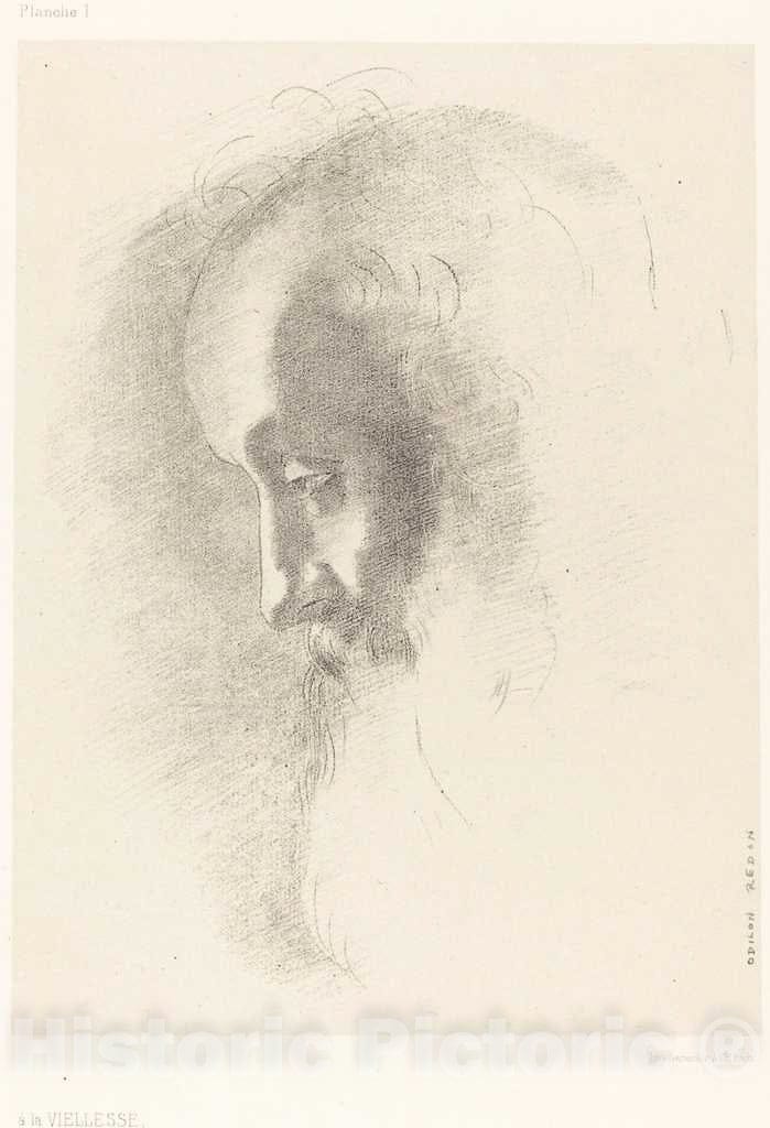 Art Print : Odilon Redon, A La Vieillesse (to Old Age), 1886 - Vintage Wall Art
