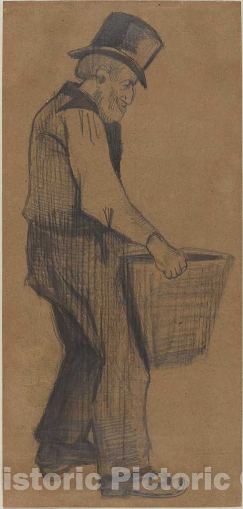 Art Print : Vincent Van Gogh, Old Man Carrying a Bucket, 1882 - Vintage Wall Art