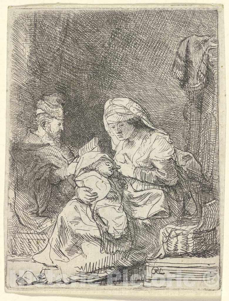 Art Print : Rembrandt, The Holy Family, c. 1632 - Vintage Wall Art