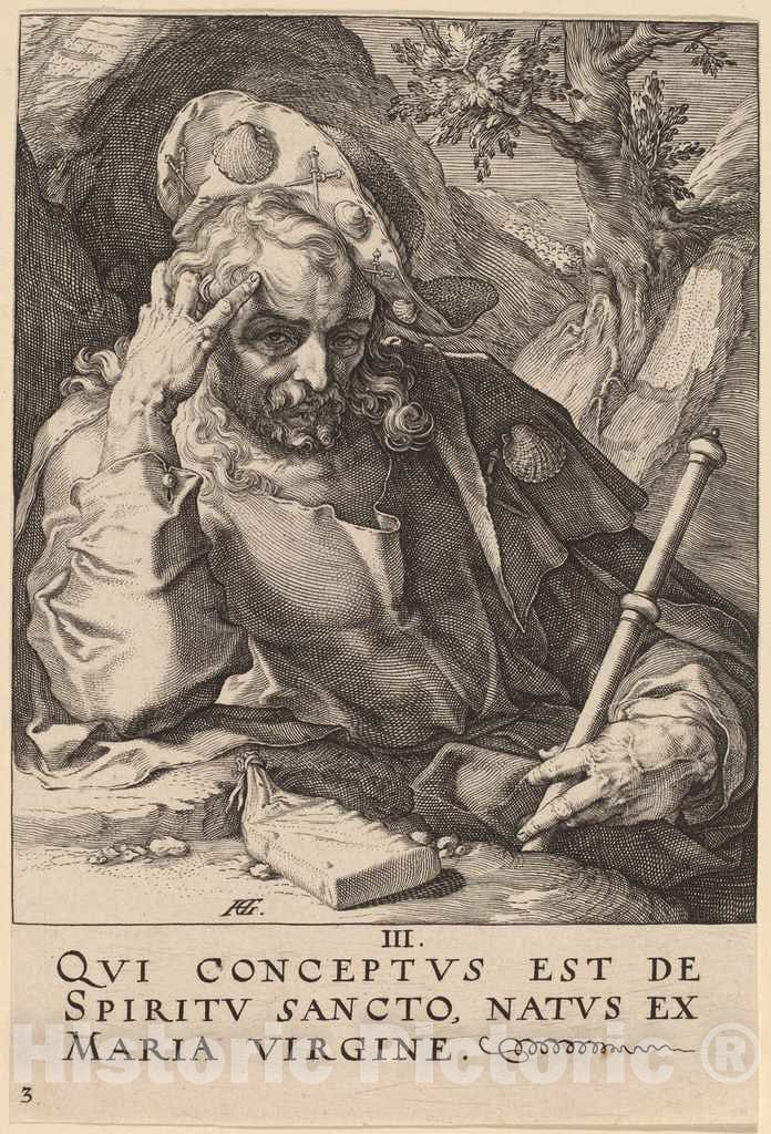 Art Print : Hendrik Goltzius, Saint James Major, 1589 - Vintage Wall Art