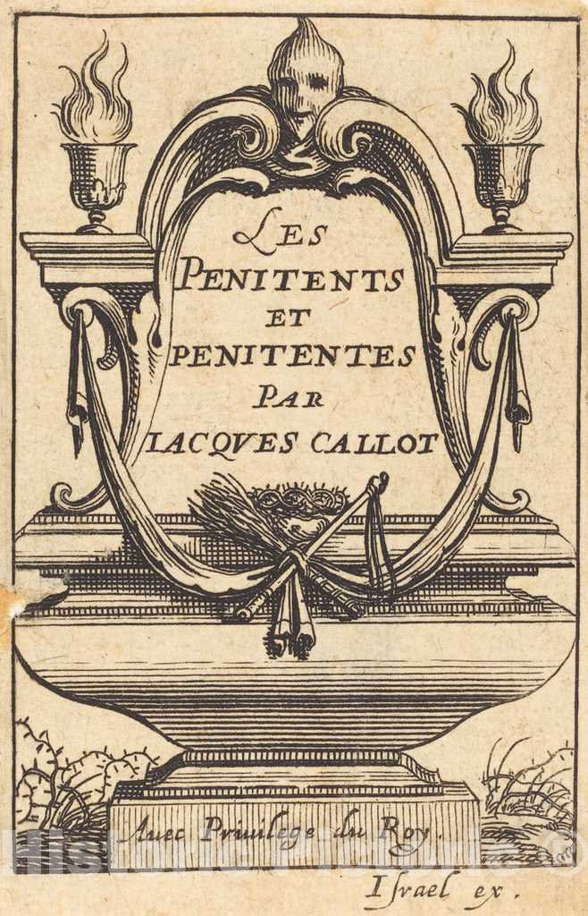 Art Print : Abraham Bosse, Frontispiece for Callot's The Penitents - Vintage Wall Art