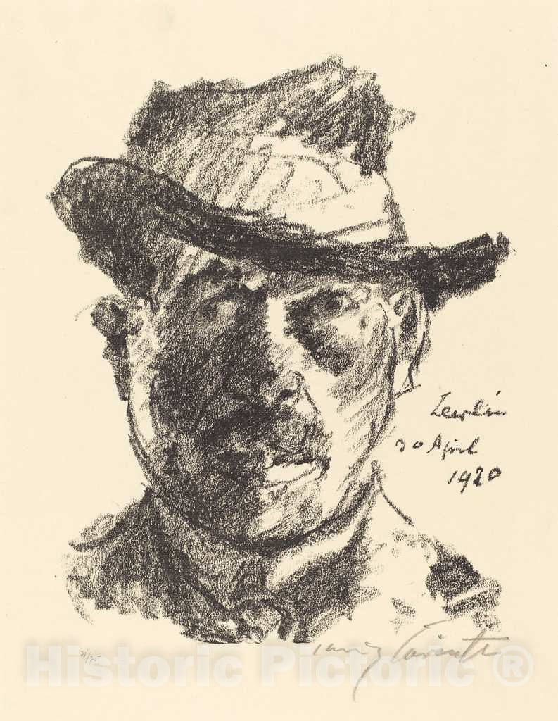 Art Print : Lovis Corinth, Self-Portrait (Selbstbildnis), 1920 - Vintage Wall Art