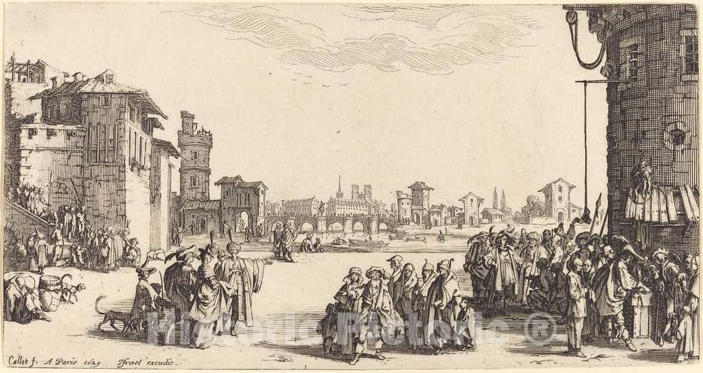 Art Print : Jacques Callot, The Slave Market, 1629 - Vintage Wall Art