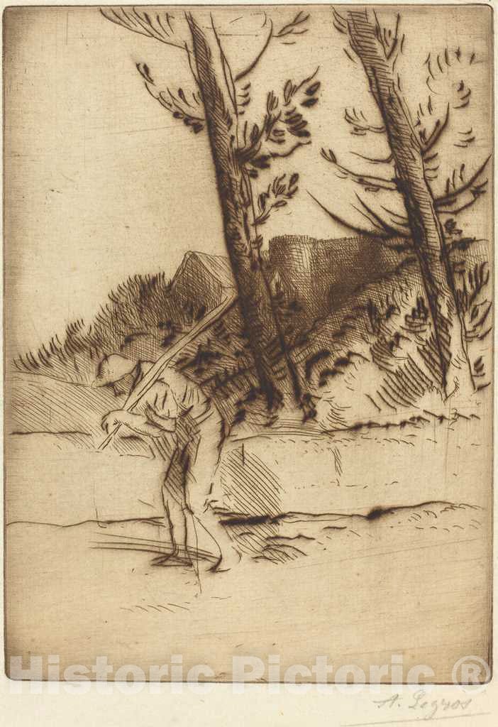 Art Print : Alphonse Legros, View of a Farm (La Ferme des Bordes) - Vintage Wall Art