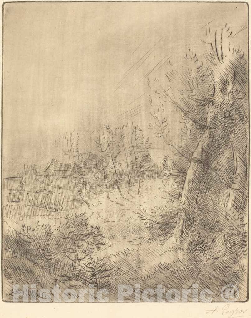 Art Print : Alphonse Legros, Old Village (Ville vieille) - Vintage Wall Art