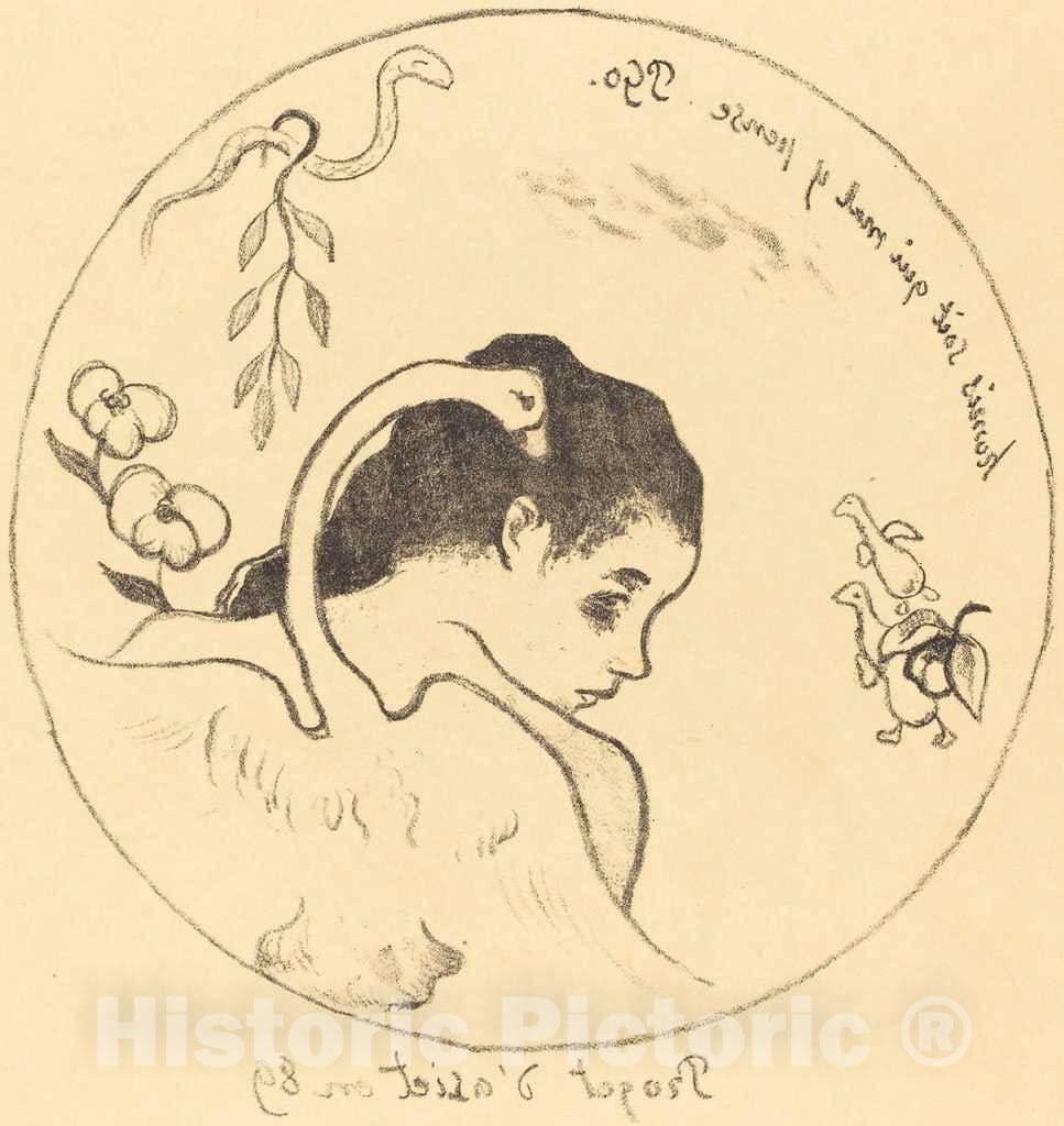 Art Print : Paul Gauguin, Design for a China Plate (Projet d'assiette), 1889 - Vintage Wall Art