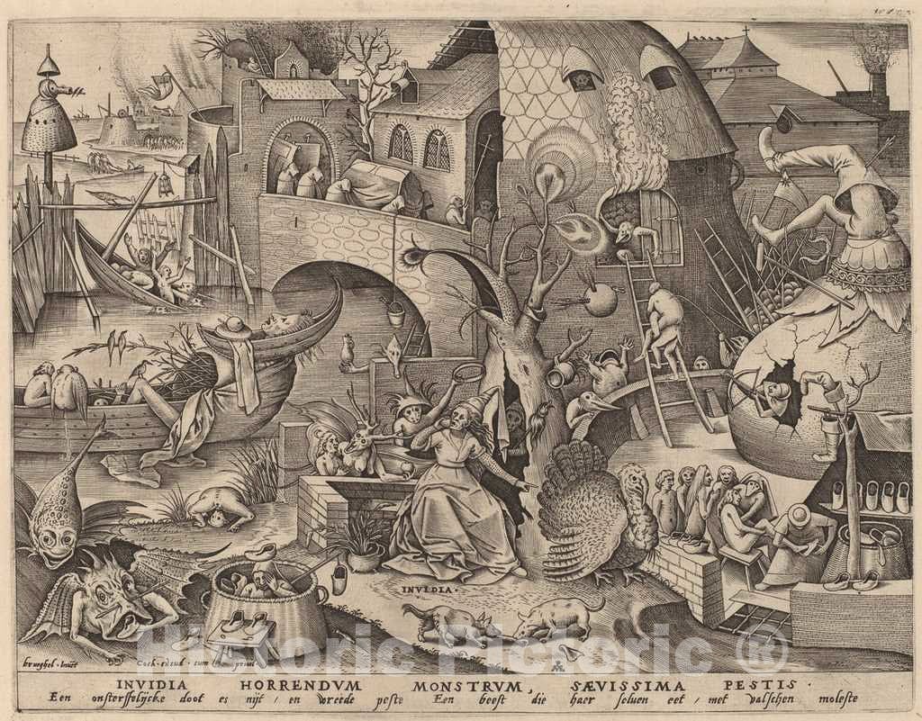 Art Print : Heyden After Bruegel, Envy, 1558 - Vintage Wall Art