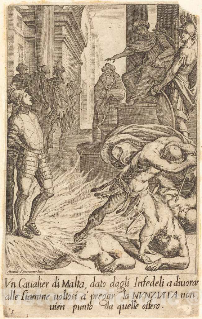 Art Print : Callot After Circignani, Knight of Malta, 1619 - Vintage Wall Art