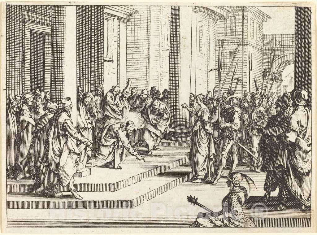 Art Print : Jacques Callot, Christ and The Woman Taken in Adultery, 1635 - Vintage Wall Art