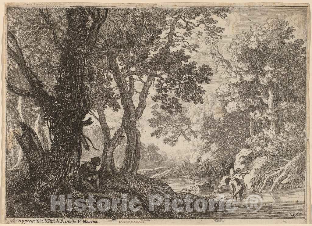 Art Print : Herman Van Swanevelt, Salmacis and Hermaphroditus - Vintage Wall Art