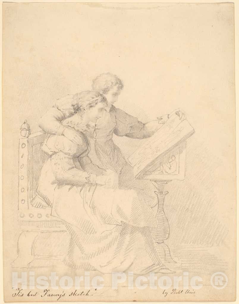 Art Print : Robert Walter Weir, Tis but Fancy's Sketch, 1850s - Vintage Wall Art