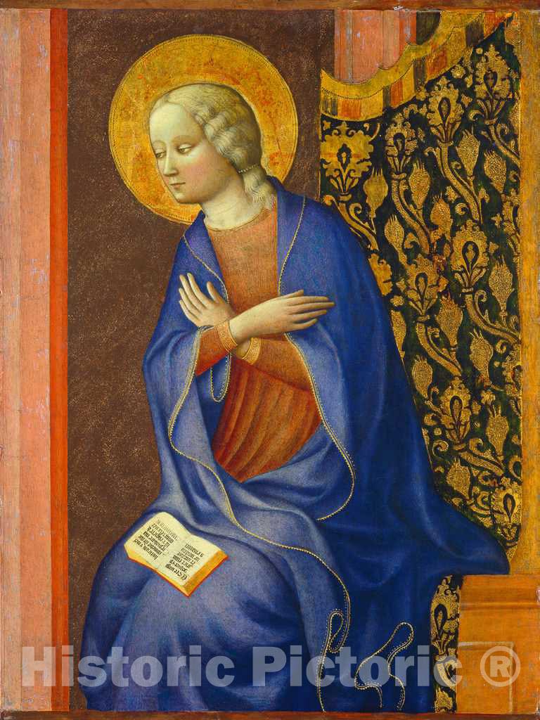 Art Print : Masolino da Panicale, The Virgin Annunciate, c. 1430 - Vintage Wall Art
