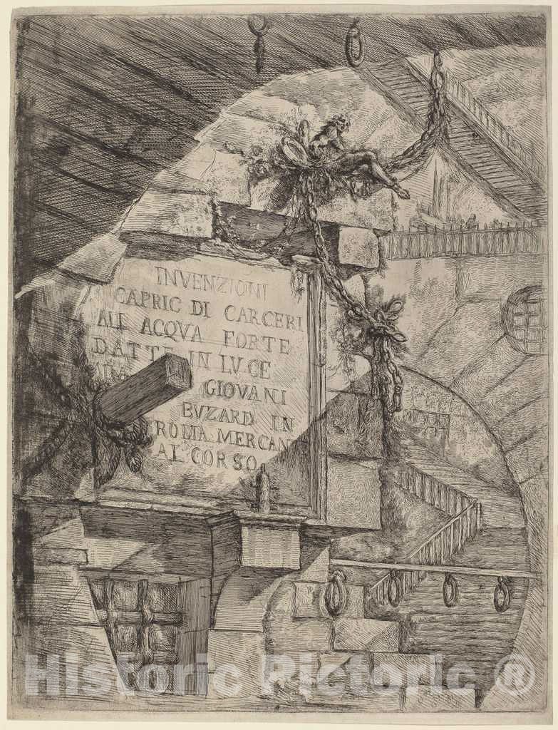 Art Print : Giovanni Battista Piranesi, Title Plate, c.1750 - Vintage Wall Art