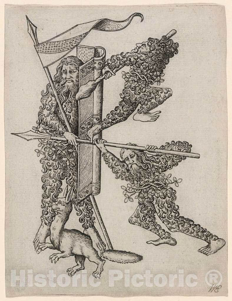 Art Print : The Letter K, c.1467 - Vintage Wall Art