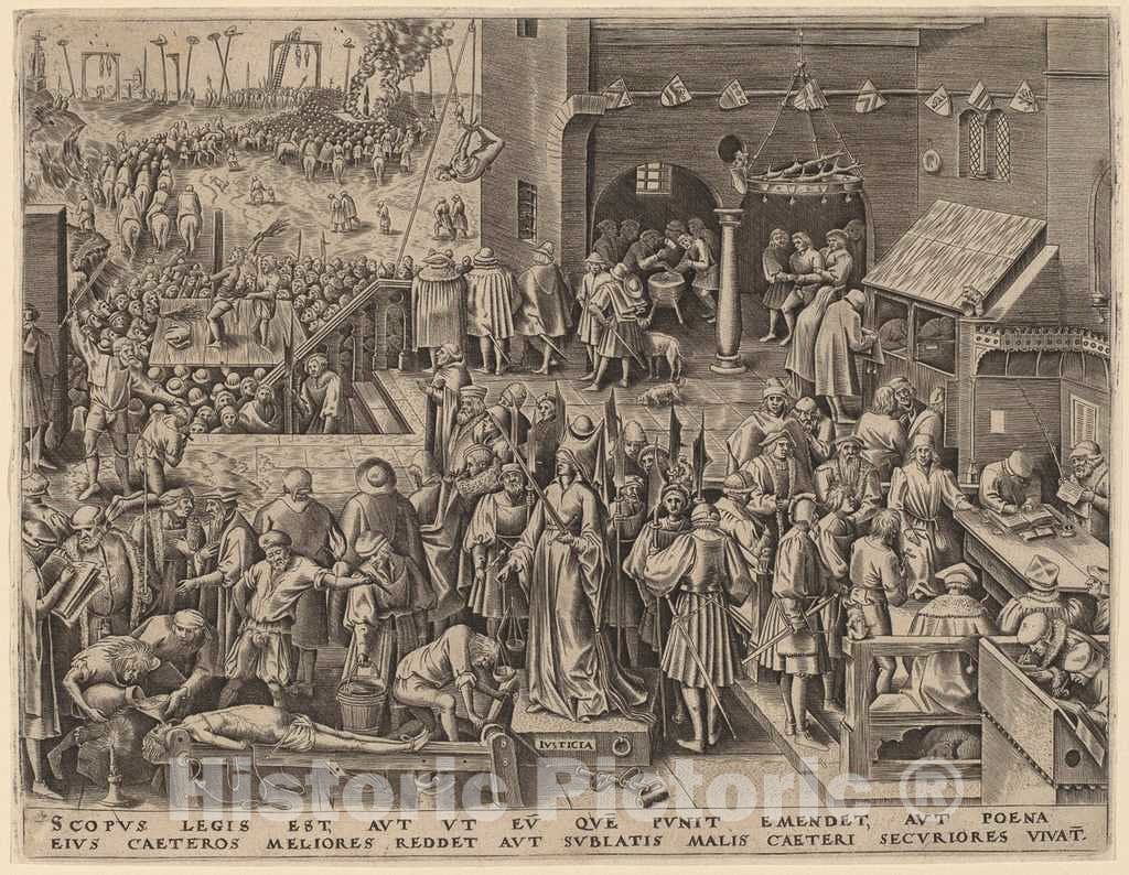 Art Print : Galle After Bruegel The Elder, Justice, 1559 - Vintage Wall Art