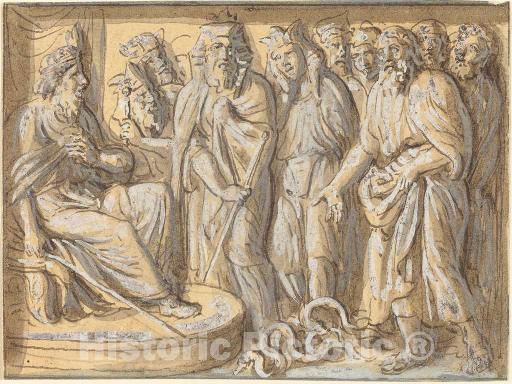 Art Print : Luigi Ademollo, Moses and Aaron Before Pharaoh, with The Rods Turned into Serpents - Vintage Wall Art