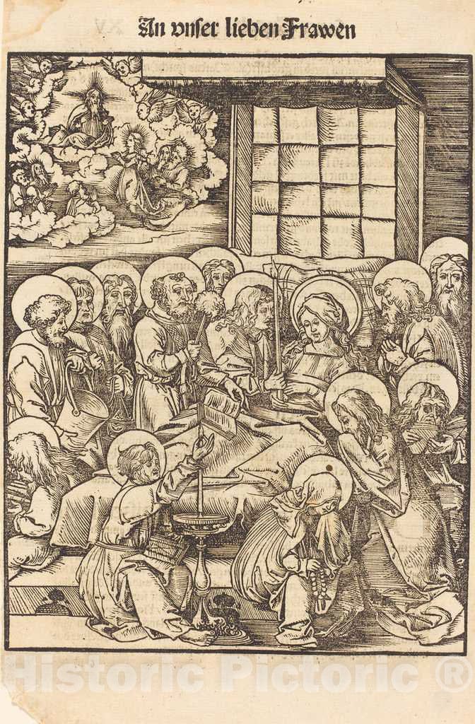 Art Print : Hans Wechtlin I, Death of The Virgin - Vintage Wall Art
