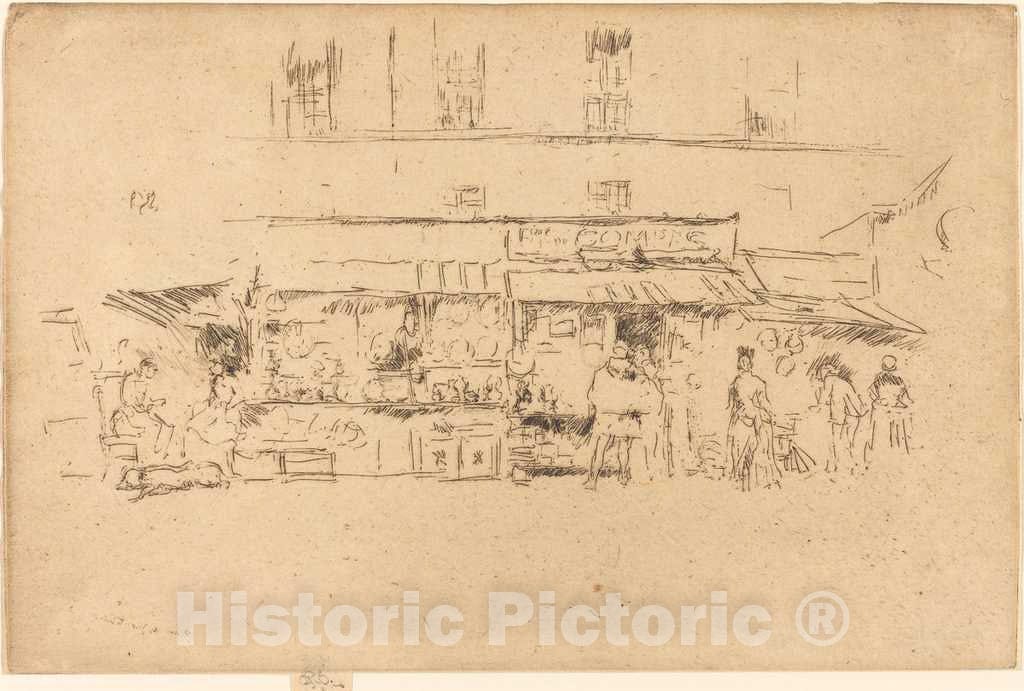 Art Print : James McNeill Whistler, Quai de Montebello, 1893 - Vintage Wall Art