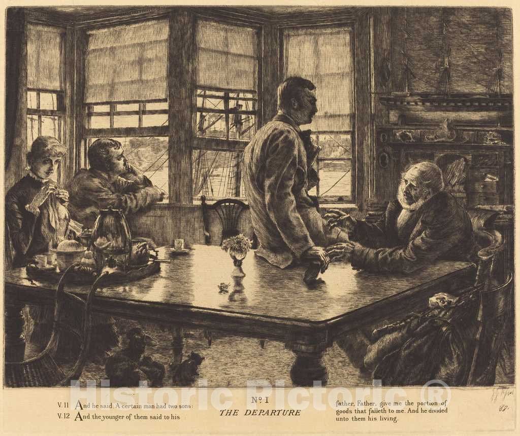 Art Print : James Jacques Joseph Tissot, The Departure, 1882 - Vintage Wall Art