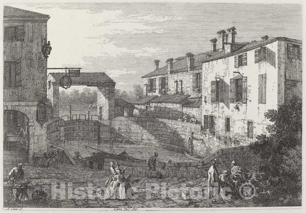 Art Print : Canaletto, Le Porte Del Dolo, c.1741 - Vintage Wall Art