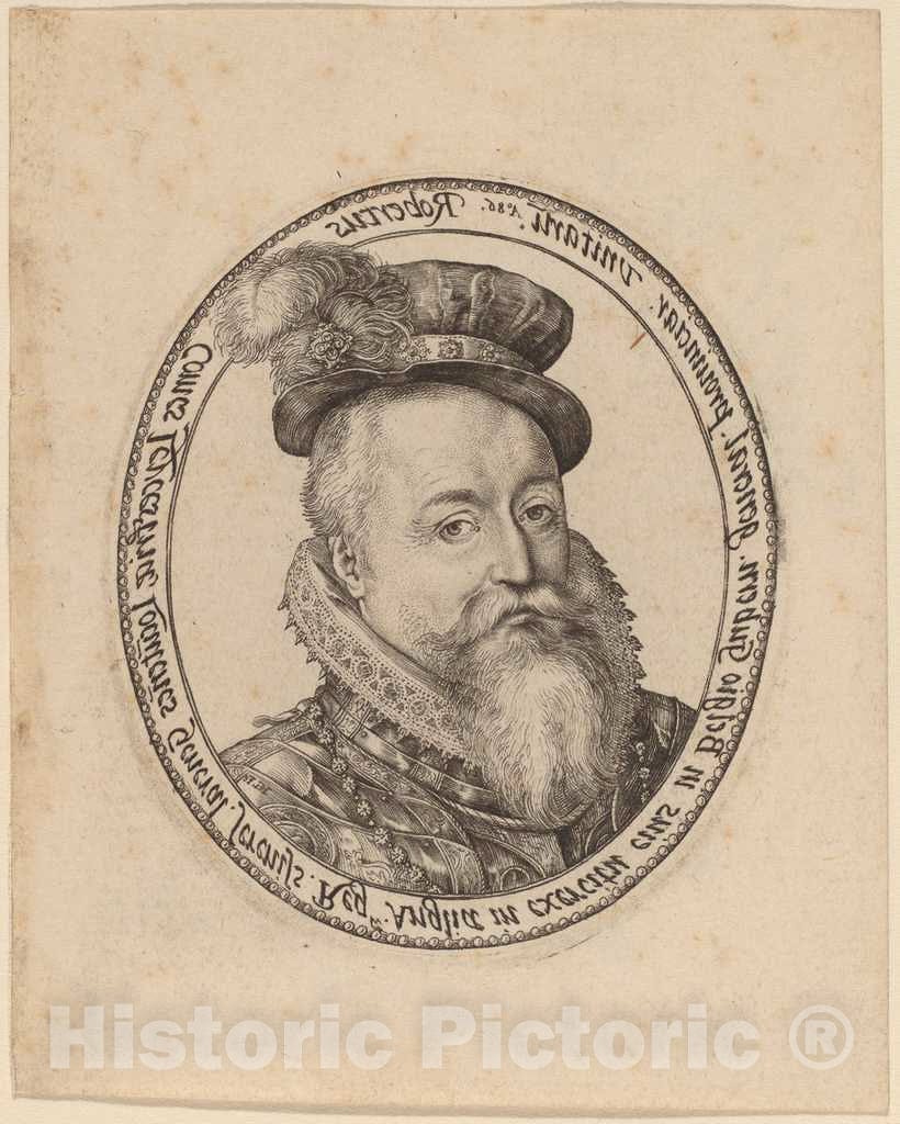 Art Print : Hendrik Goltzius, Robert Dudley, Earl of Leicester, 1586 - Vintage Wall Art