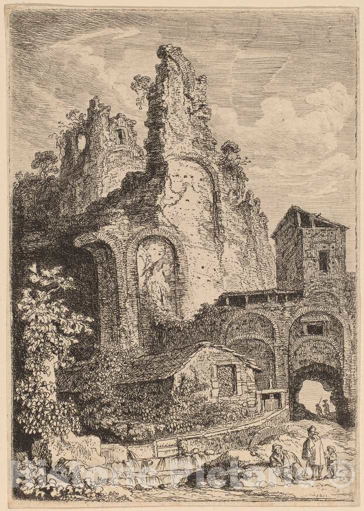 Art Print : Franz Edmund Weirotter, The Old Palace at Tivoli, c. 1764 - Vintage Wall Art