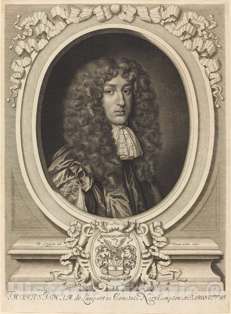Art Print : David Loggan, Sir Thomas Isham, 1676 - Vintage Wall Art