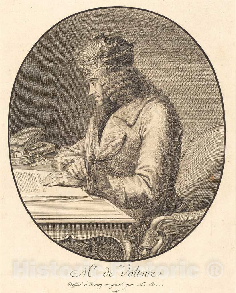 Art Print : Stanislas-Jean de Boufflers, Mr. de Voltaire, 1765 - Vintage Wall Art