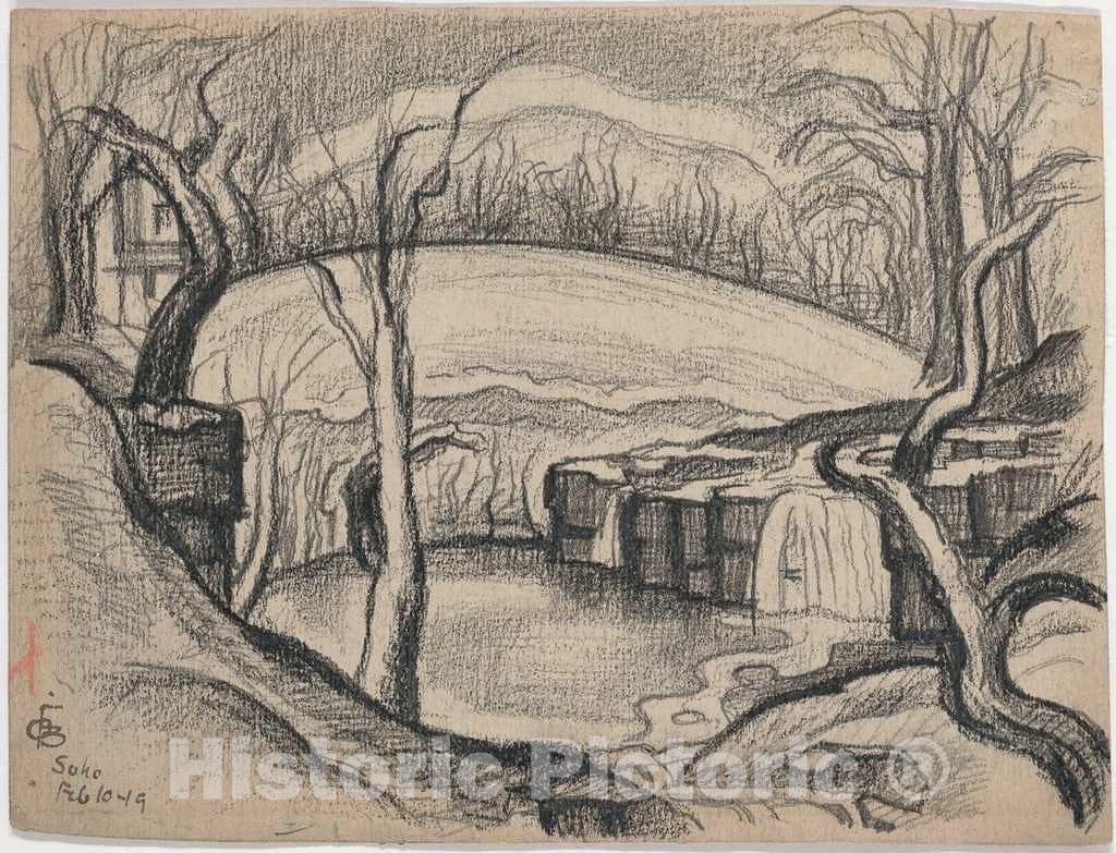Art Print : Oscar F. Bluemner, Soho (Recto), 1919 - Vintage Wall Art