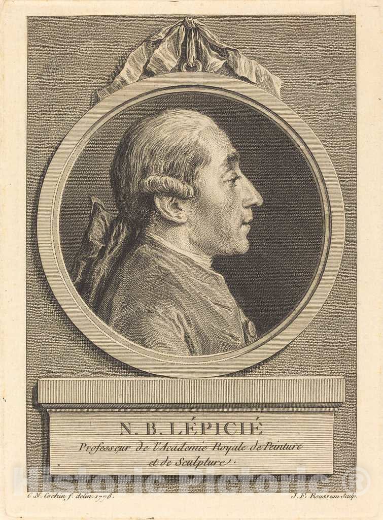 Art Print : Rousseau After Cochin II, N.B. Lepicie, c. 1776 - Vintage Wall Art