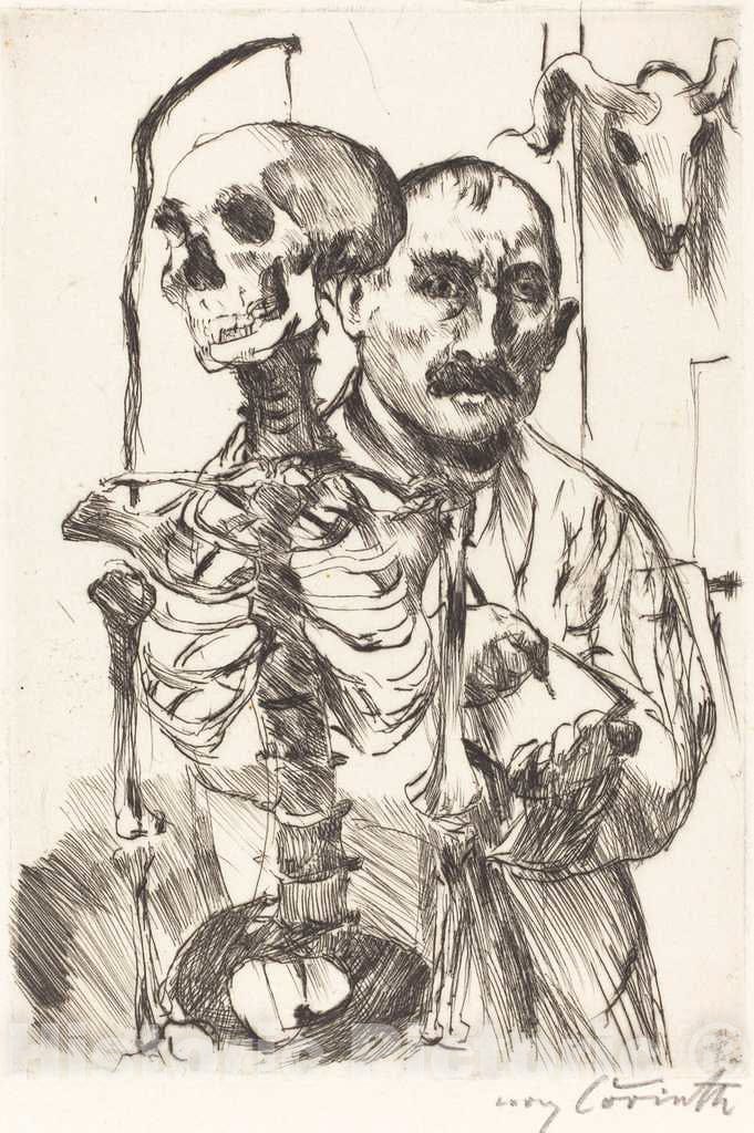 Art Print : Lovis Corinth, The Artist and Death - II (Der KÃ¼nstler und der Tod II), 1916 - Vintage Wall Art