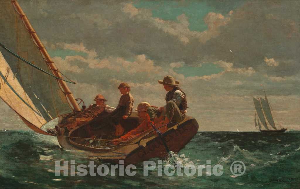 Art Print : Winslow Homer, Breezing Up (A Fair Wind), 1873-1876 - Vintage Wall Art