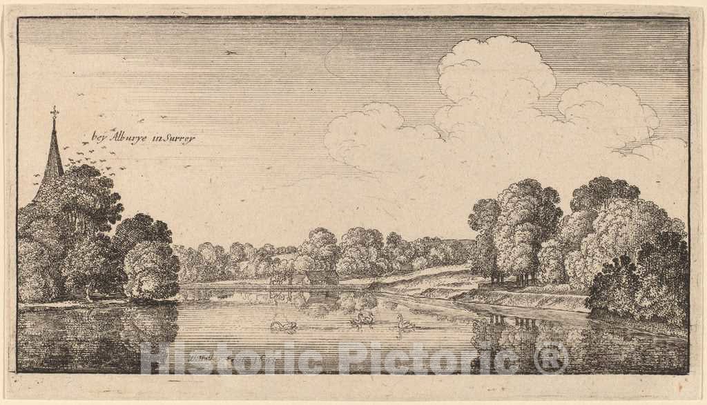 Art Print : Wenceslaus Hollar, Albury, 1645 - Vintage Wall Art