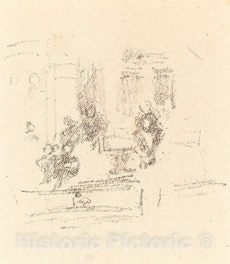 Art Print : James McNeill Whistler, Trial Sketch: an Interior, c. 1891 - Vintage Wall Art