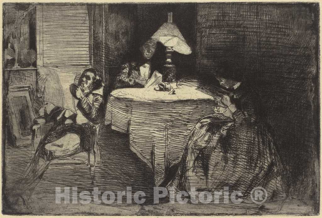 Art Print : James McNeill Whistler, The Music-Room, 1858 - Vintage Wall Art