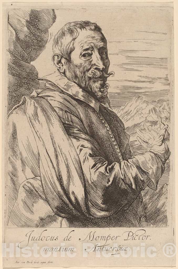 Art Print : Sir Anthony Van Dyck, Jodocus de Momper, c.1634 - Vintage Wall Art