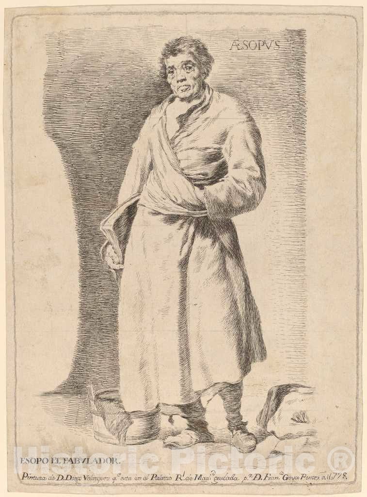 Art Print : De Goya After Diego VelÃ¡zquez, Aesopvs (Aesop), 1778 - Vintage Wall Art