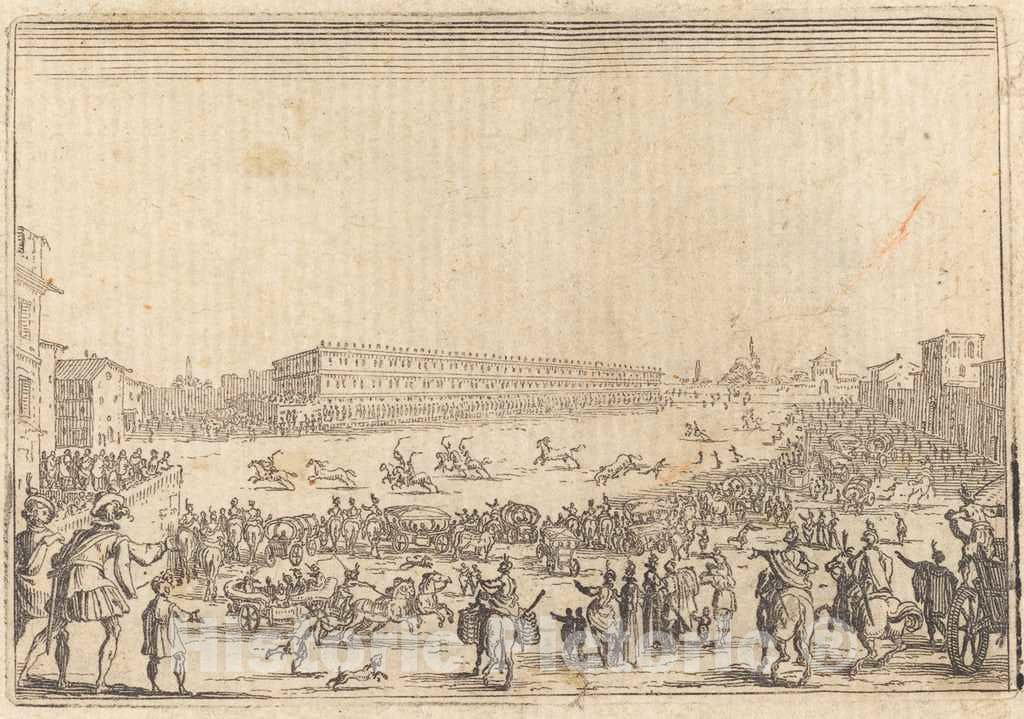 Art Print : Jacques Callot, Piazza Presso alla Porta al Prato, c. 1622 - Vintage Wall Art
