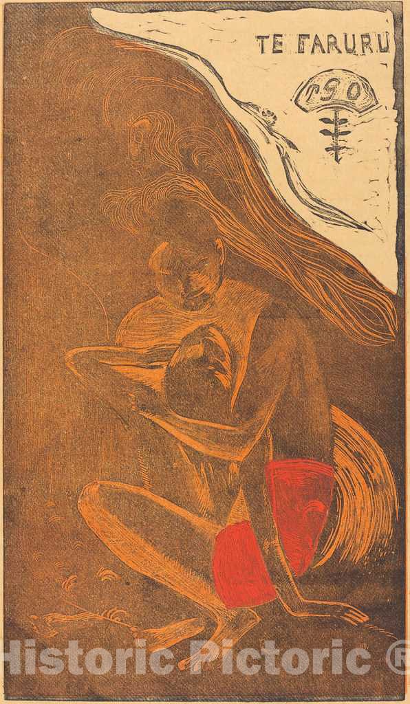 Art Print : Paul Gauguin, Te Faruru (They are Making Love Here), c.1895 - Vintage Wall Art