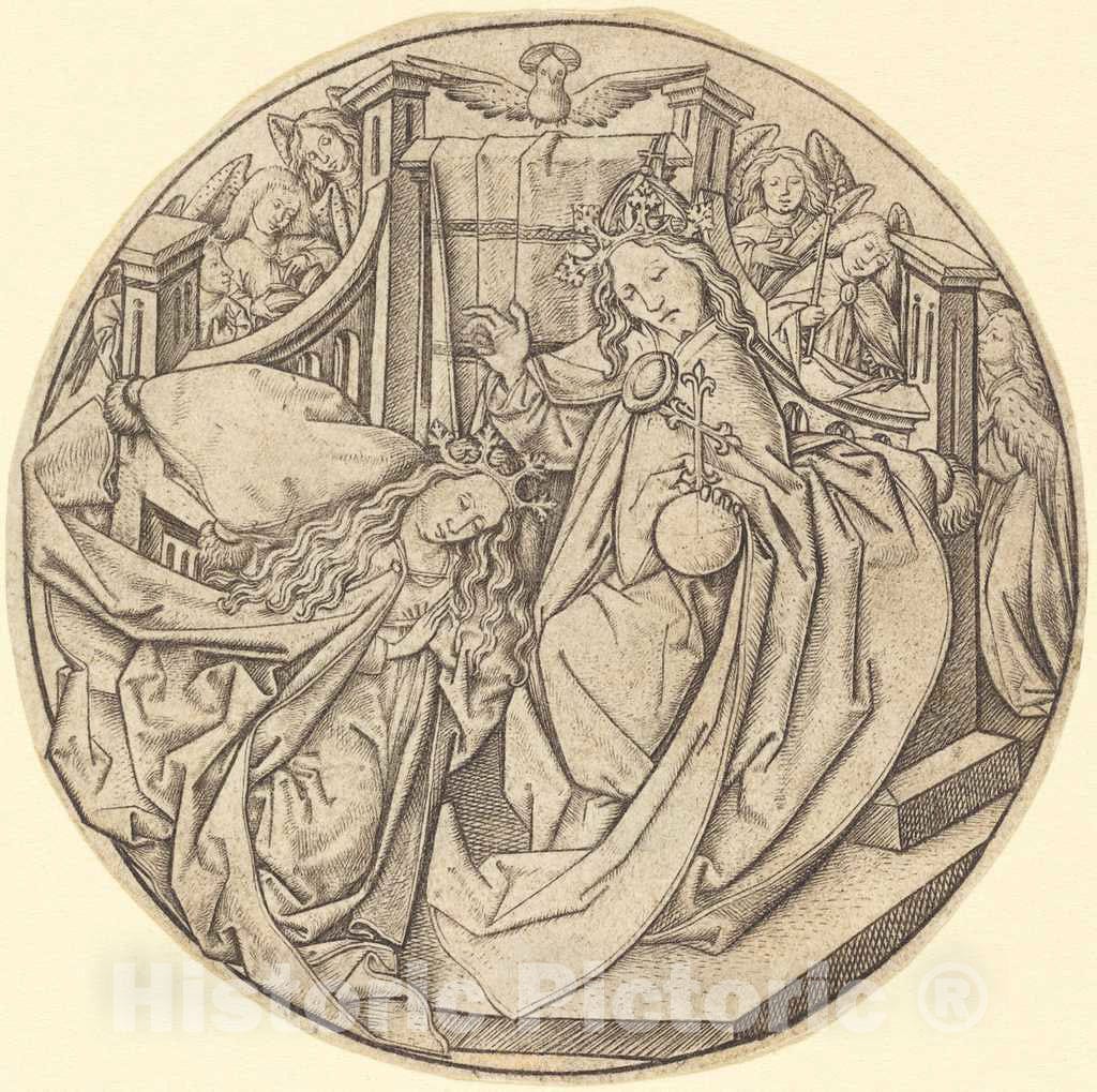 Art Print : Christ Blessing The Virgin, c. 1450 - Vintage Wall Art