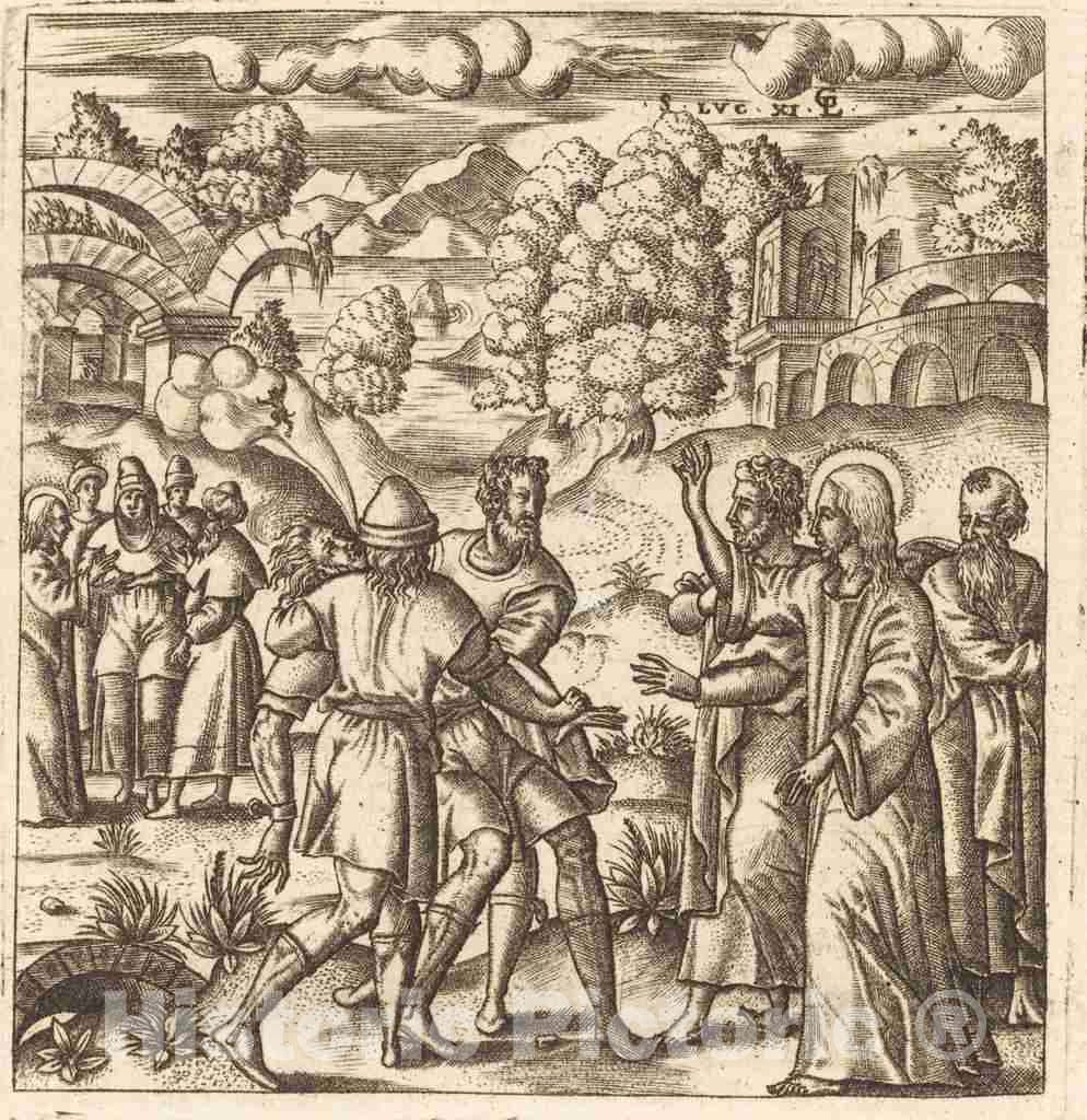 Art Print : LÃ©onard Gaultier, Christ Heals a Dumb Man, c.1578 - Vintage Wall Art