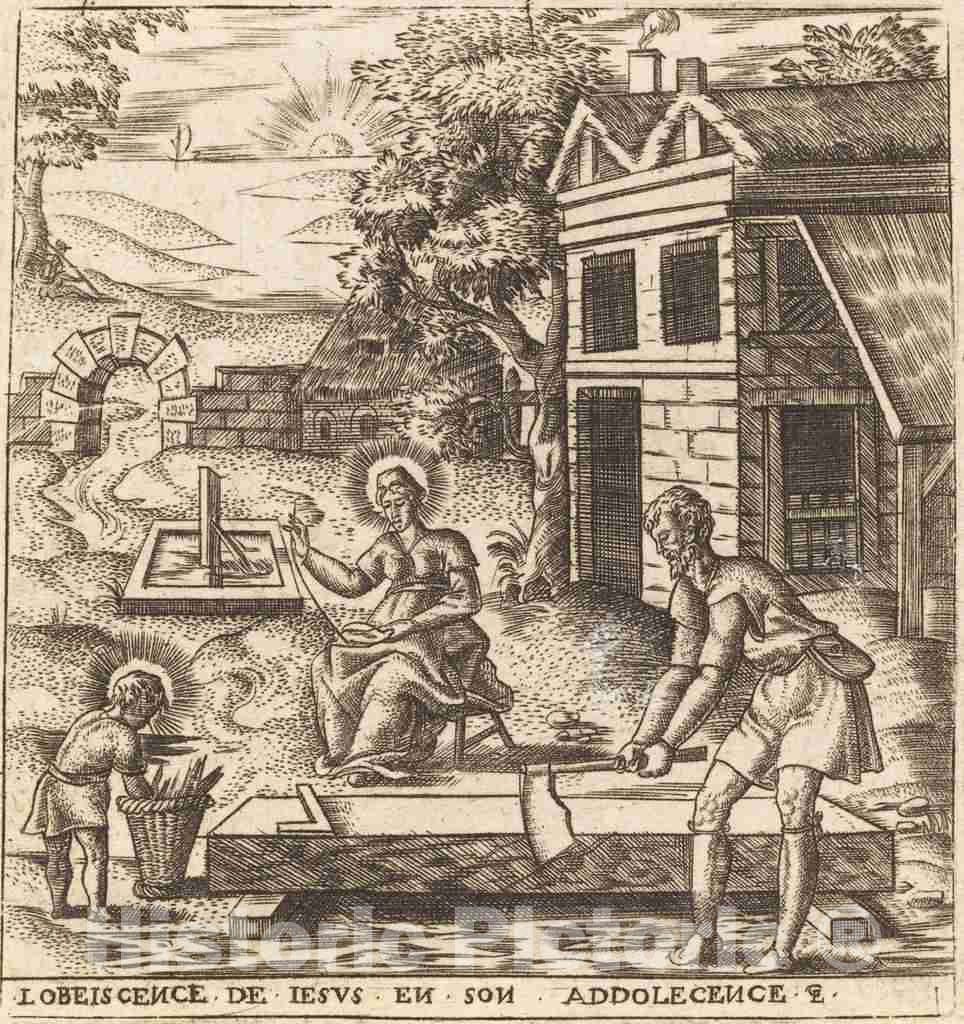 Art Print : LÃ©onard Gaultier, Jesus The Obedient Son, c.1578 - Vintage Wall Art